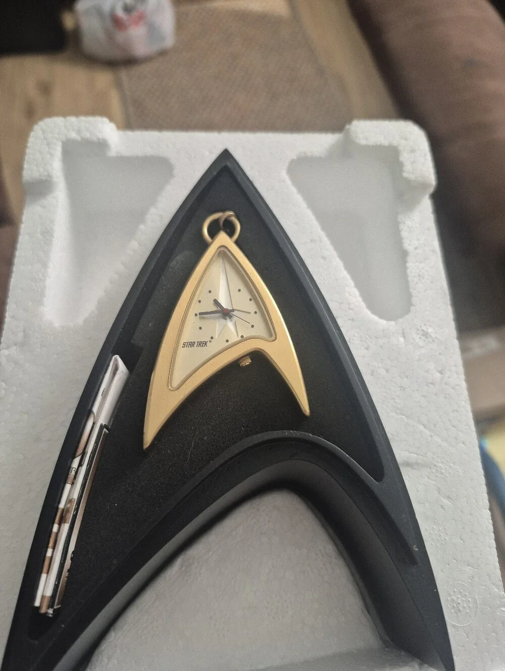 Vtg Star Trek 30th Anniversary Fossil Pocket Watch Gold Tone Chain New Battery